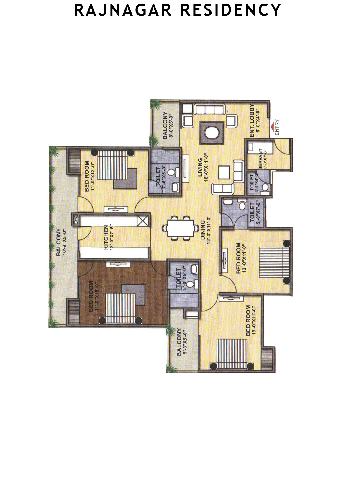 Rajnagar Residency Block 3 Unit 1 (Type  1) Floor Plan