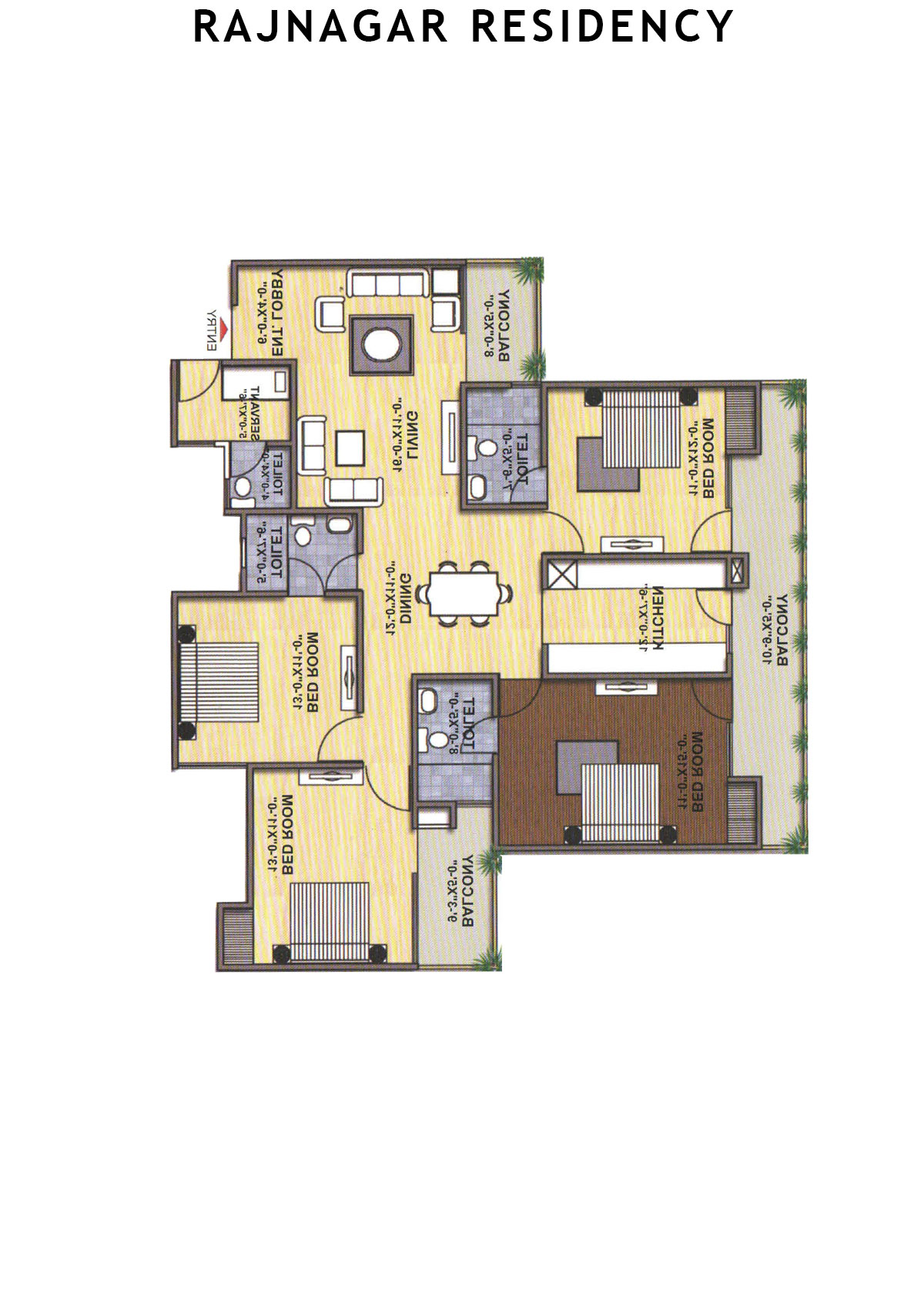 Rajnagar Residency Block 3 Unit 8 (Type  1) Floor Plan