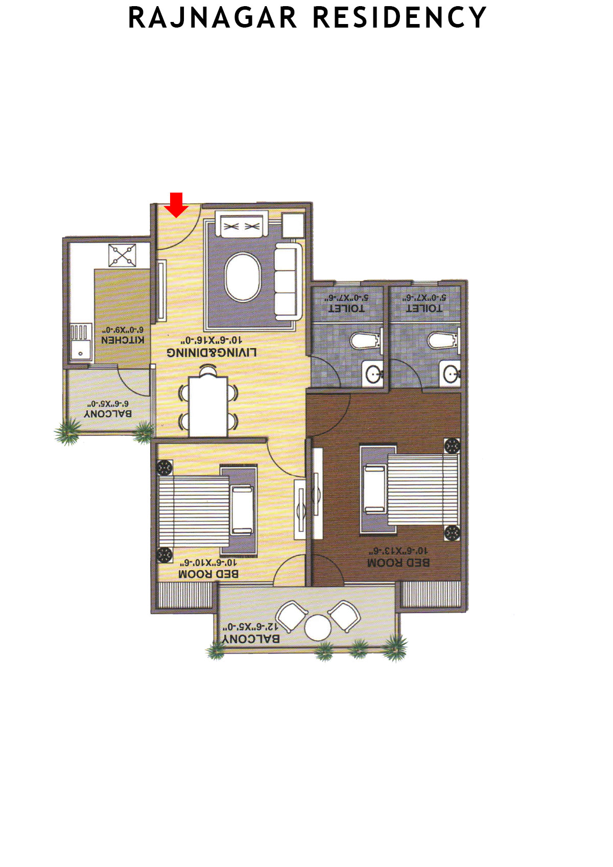 Rajnagar Residency Block 4 Unit 10 (Type  6) Floor Plan