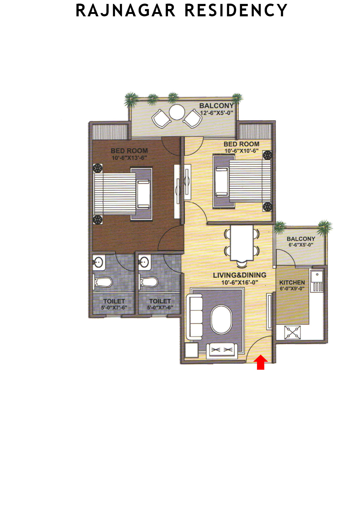 Rajnagar Residency Block 4 Unit 4 (Type  6) Floor Plan