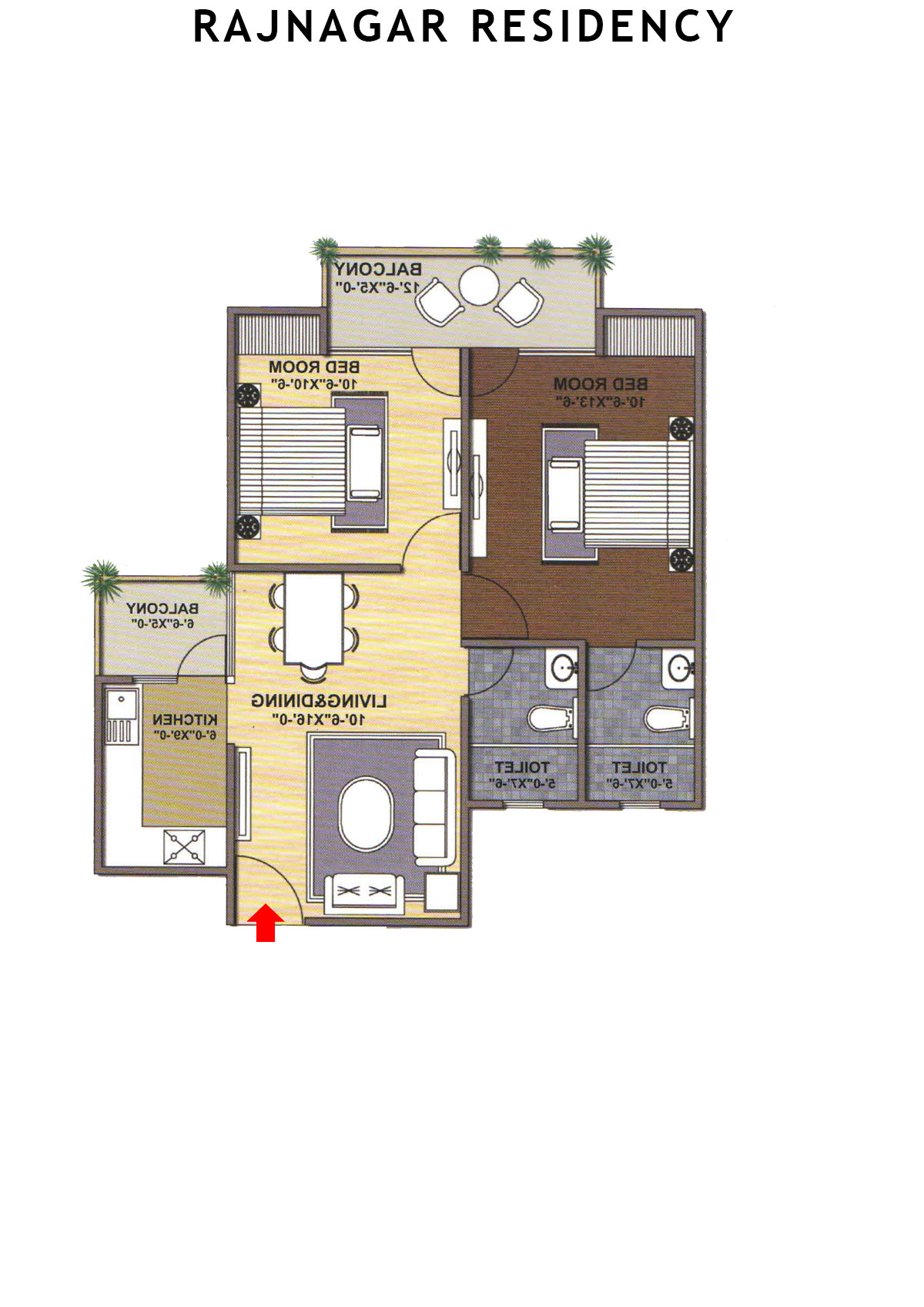 Rajnagar Residency Block 4 Unit 5 (Type  6) Floor Plan