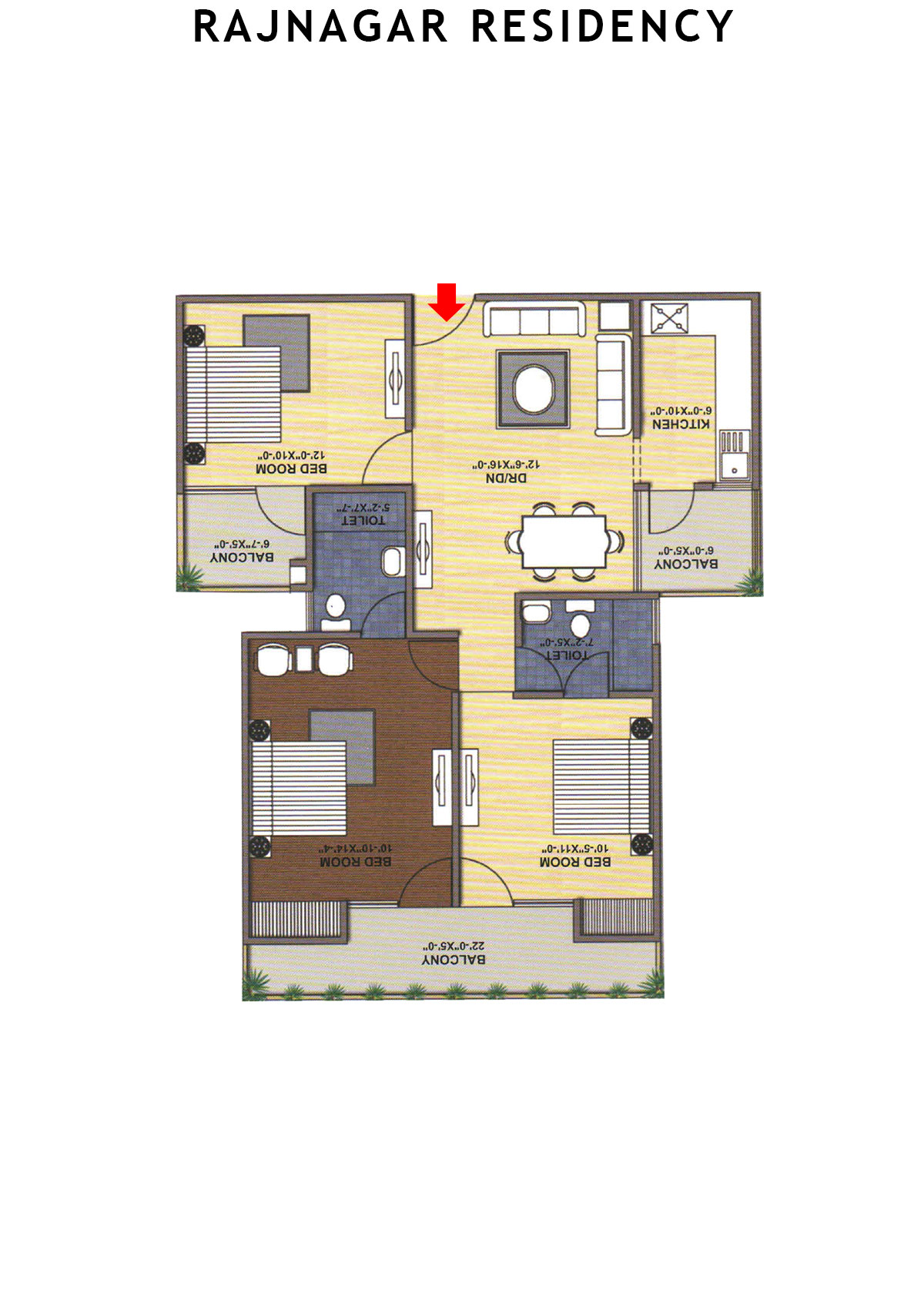 Rajnagar Residency Block 5A Unit 1A (Type  4) Floor Plan