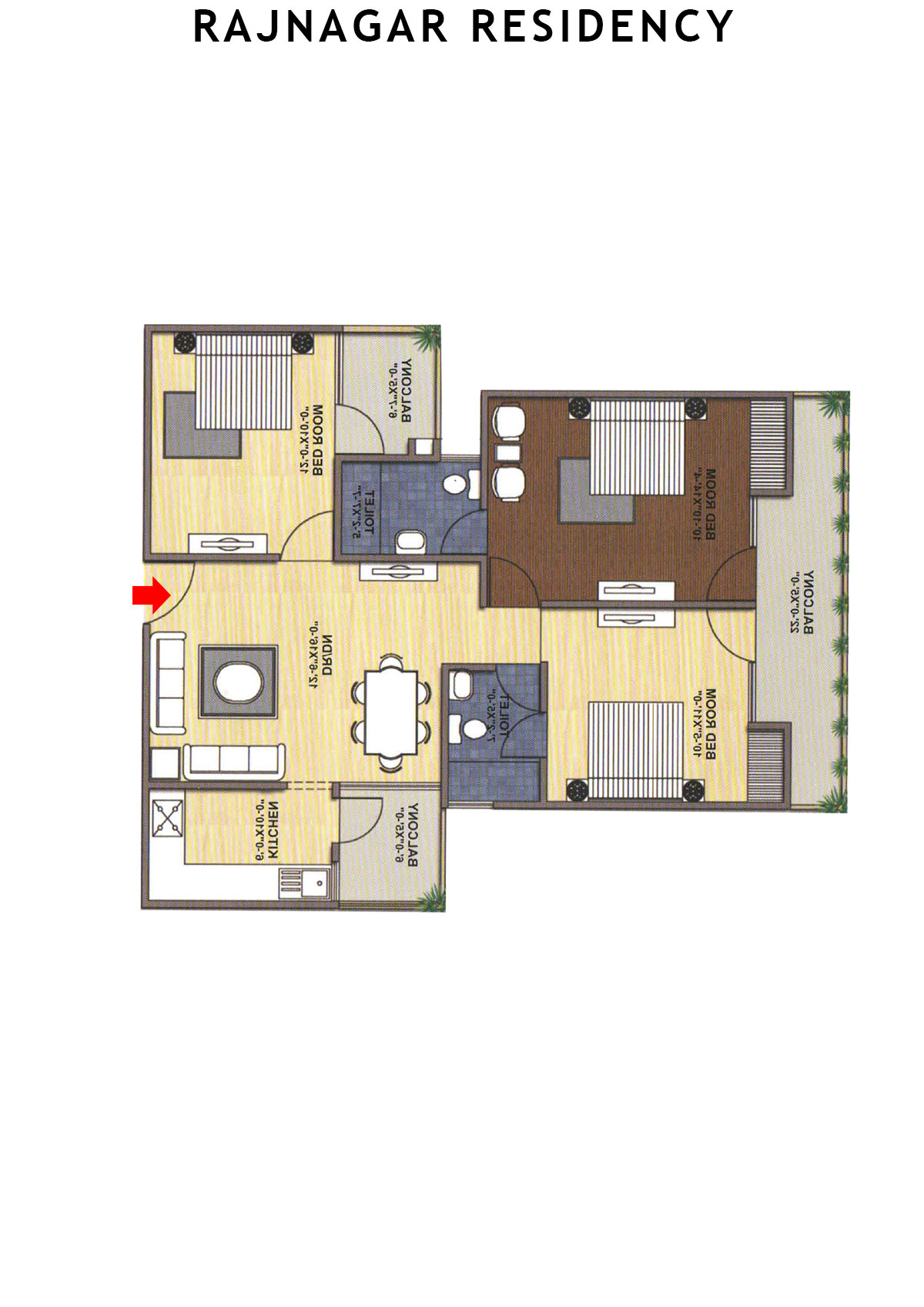 Rajnagar Residency Block 5A Unit 8A (Type  4) Floor Plan