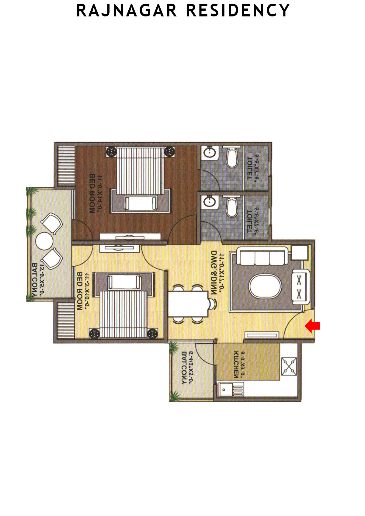 Rajnagar Residency Block 6 Unit 2 (Type  5) Floor Plan