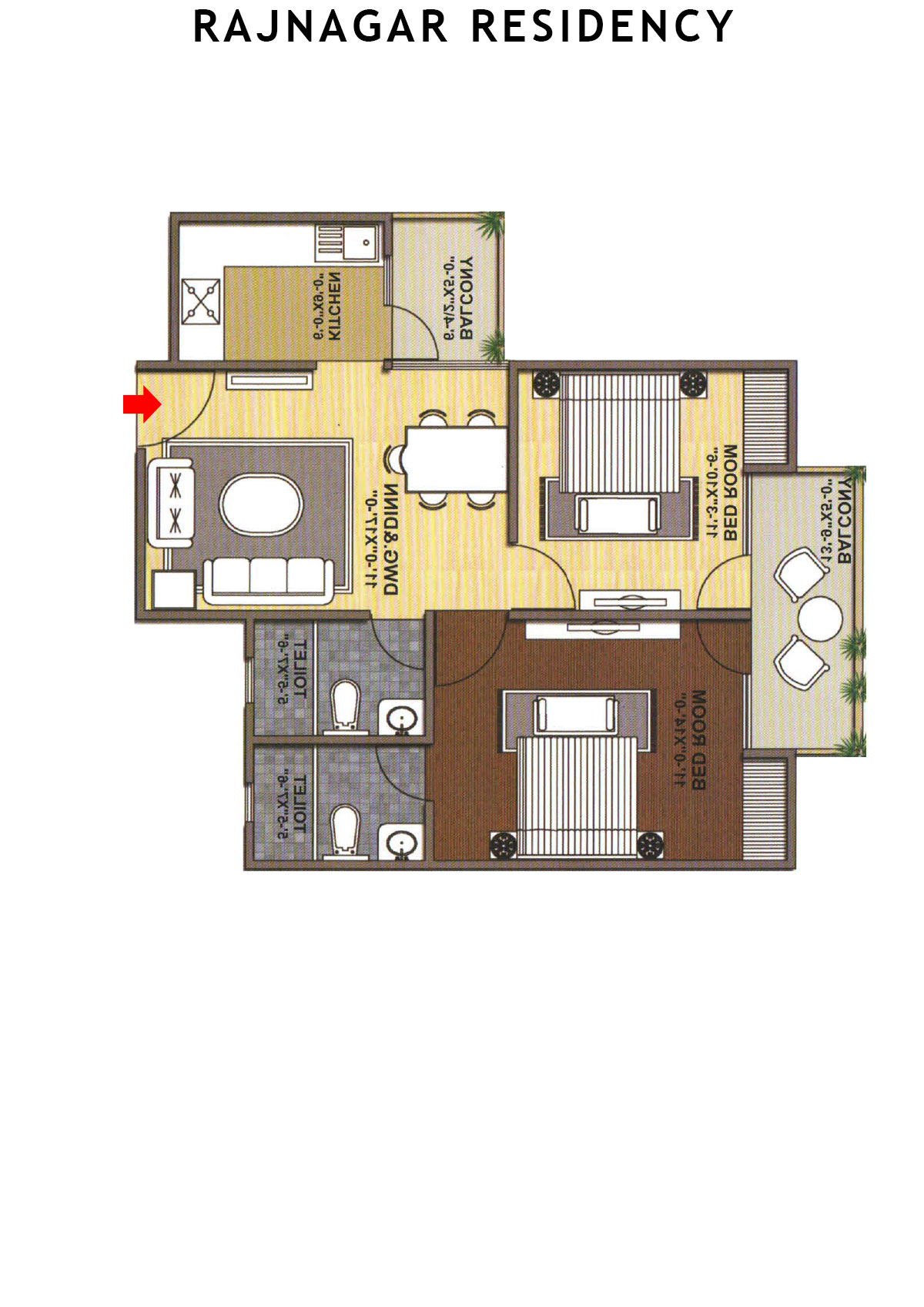 Rajnagar Residency Block 6 Unit 6 (Type  5) Floor Plan