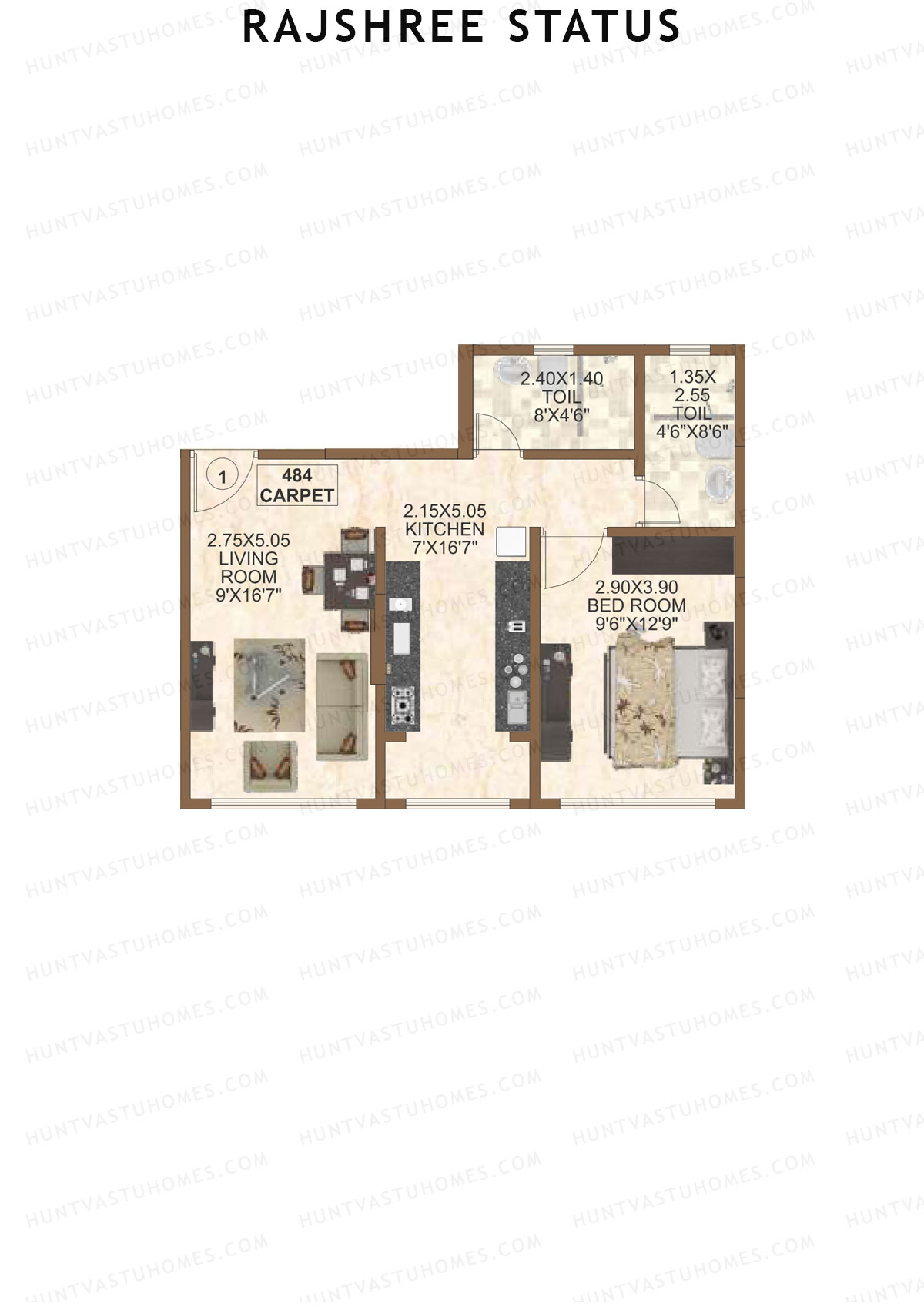 Rajshree Status Wing A Unit 1 Floor Plan