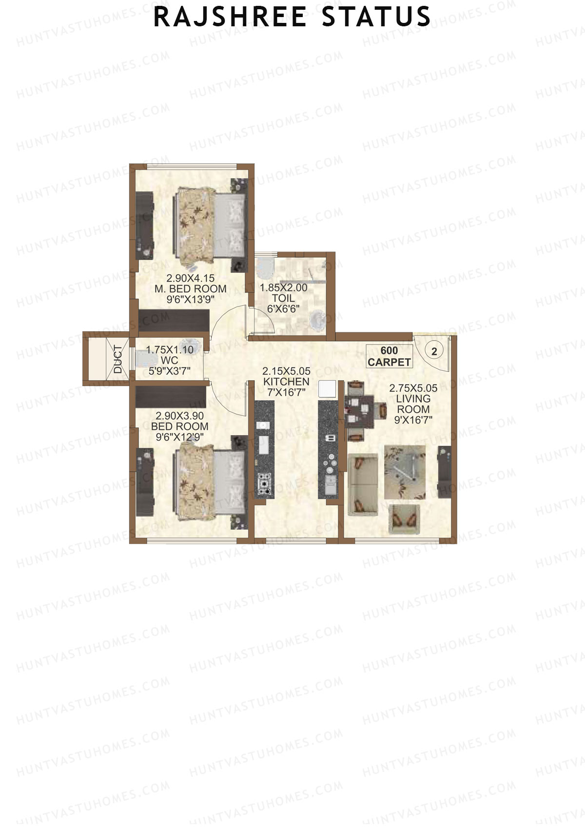 Rajshree Status Wing A Unit 2 Floor Plan