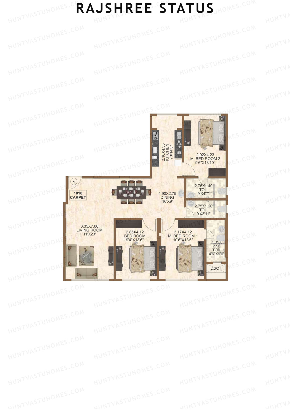 Rajshree Status Wing B Unit 1 Floor Plan