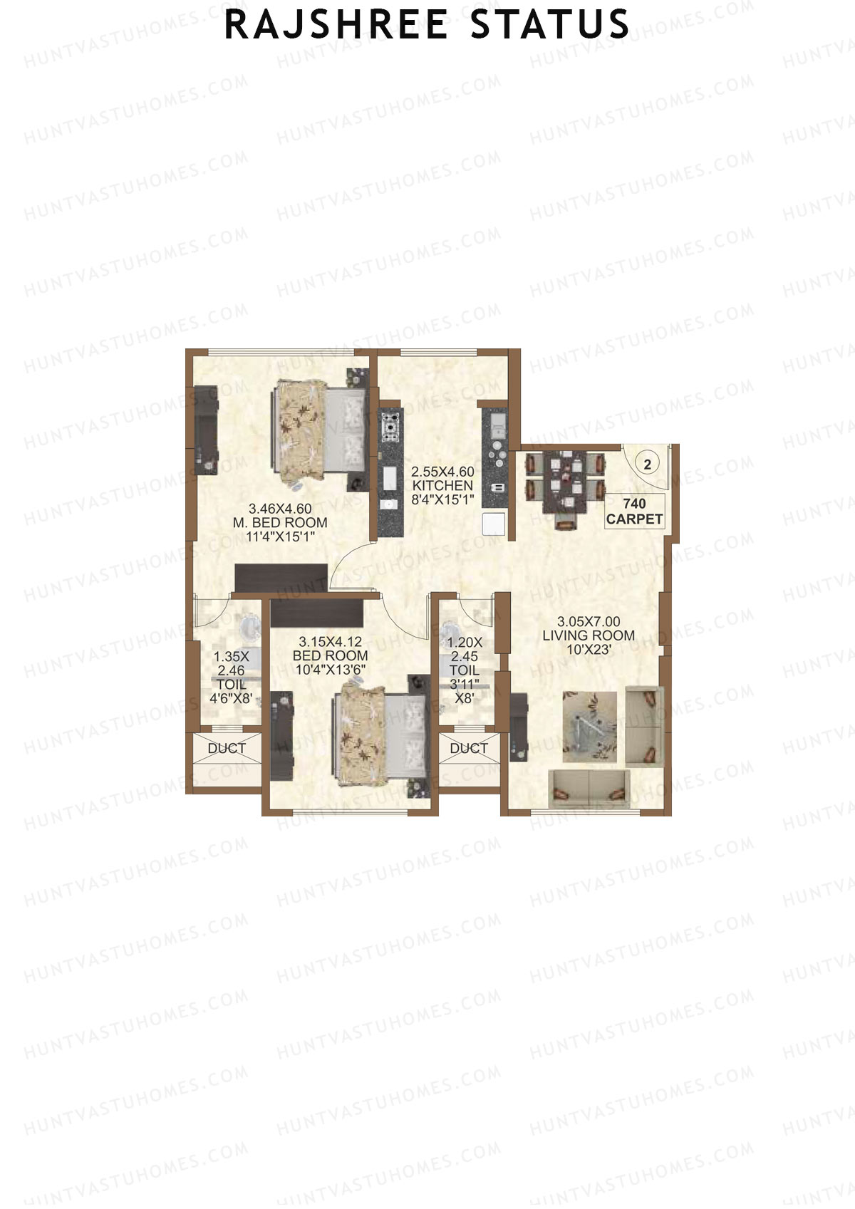 Rajshree Status Wing B Unit 2 Floor Plan