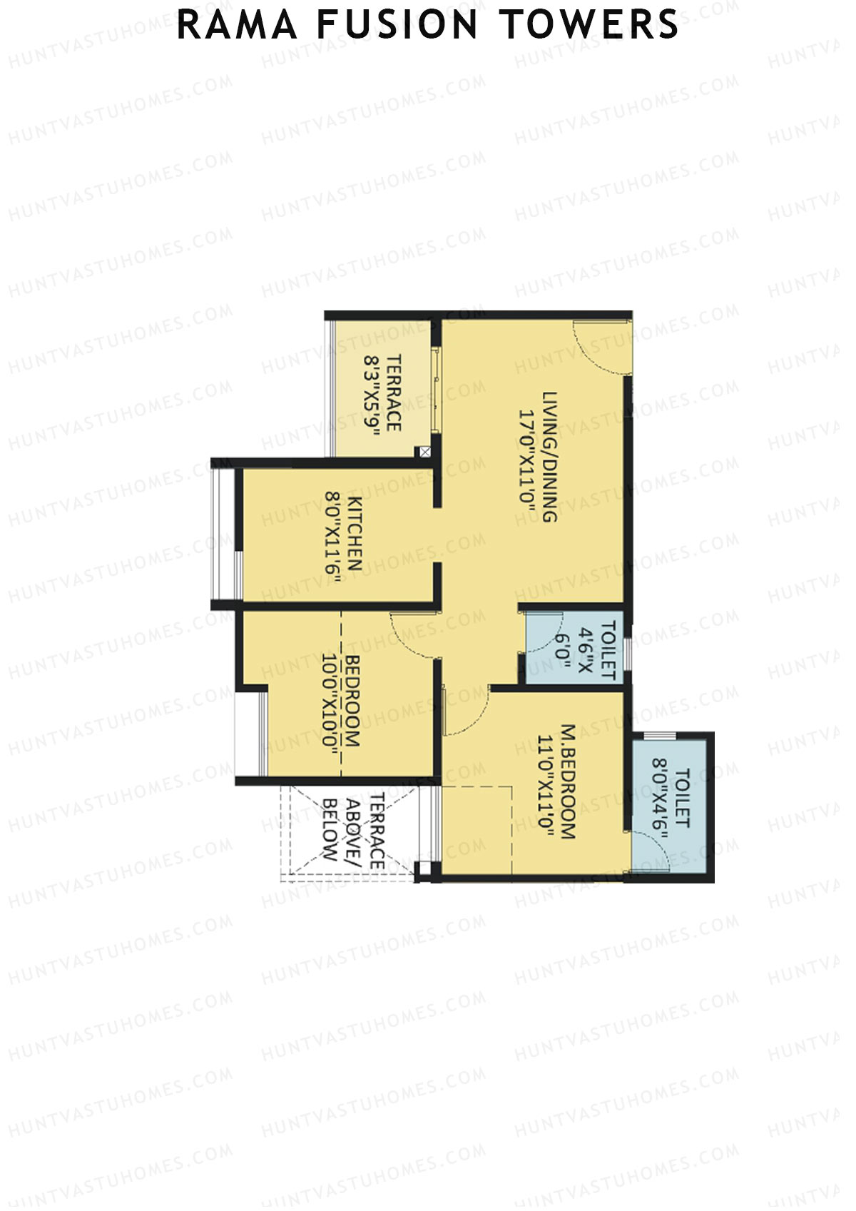 Rama Fusion Towers Tower D Unit 1 (Type B1) Floor Plan