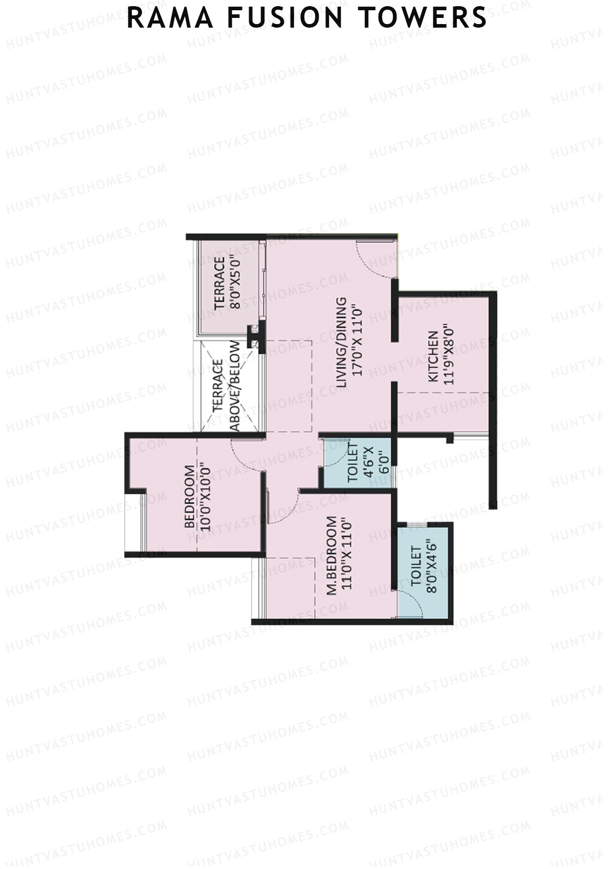 Rama Fusion Towers Tower D Unit 7 (Type A2) Floor Plan