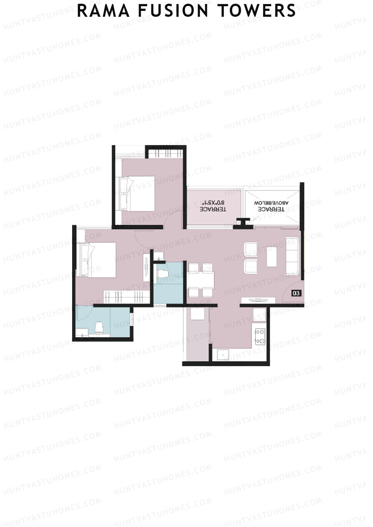 Rama Fusion Towers Tower F Unit 3 Floor Plan