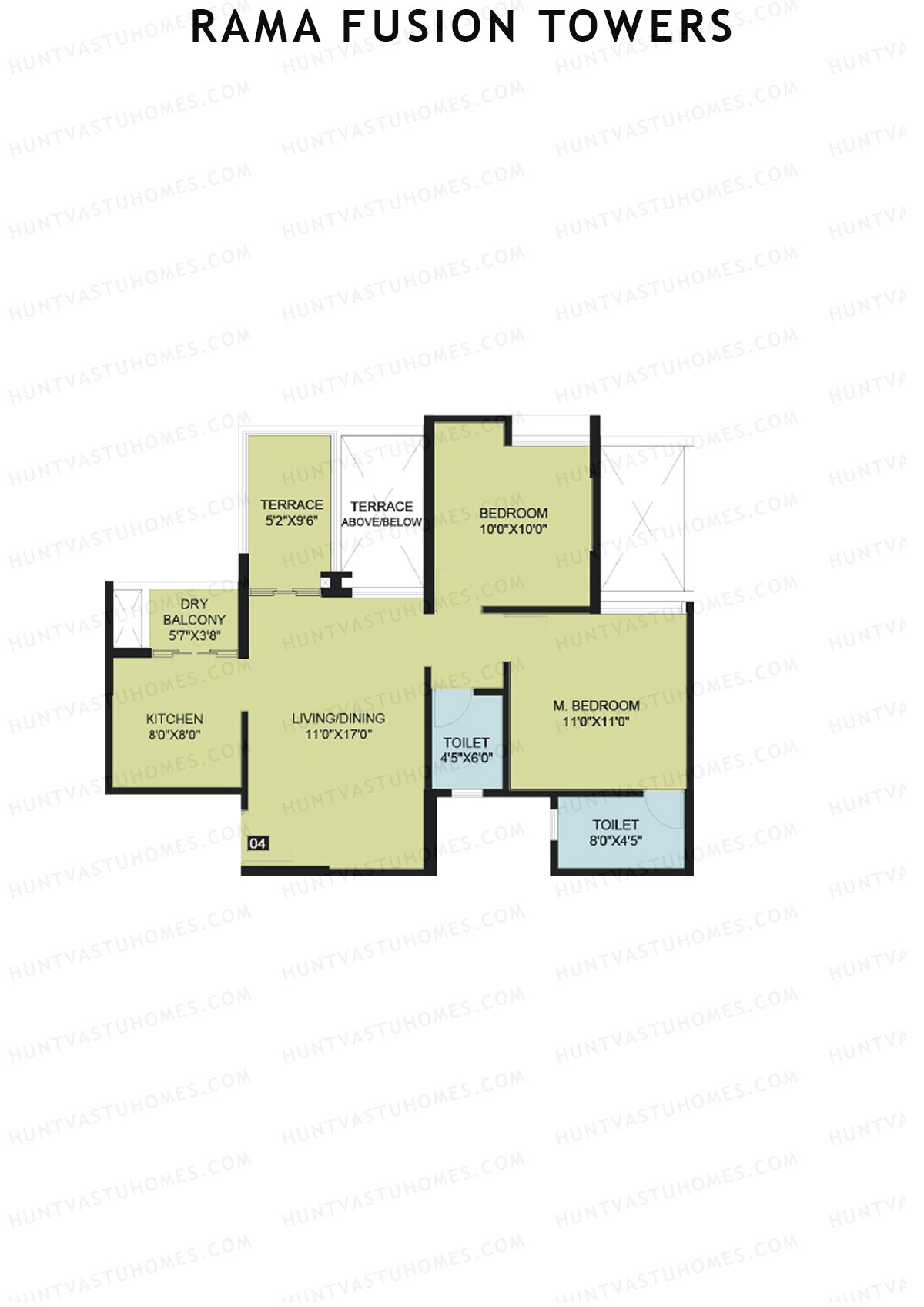 Rama Fusion Towers Tower F Unit 4 Floor Plan