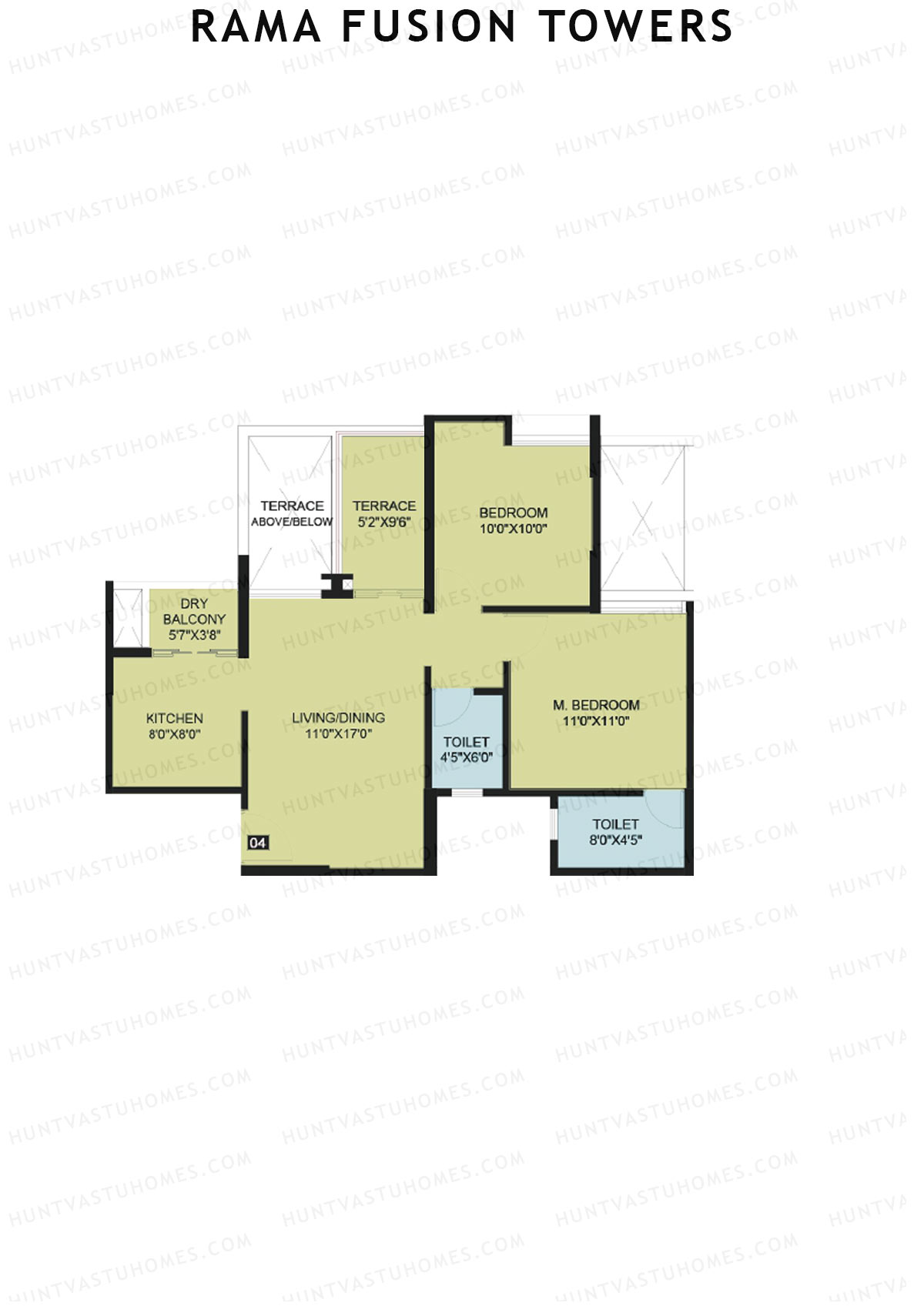 Rama Fusion Towers Tower F Unit 4 Floor Plan