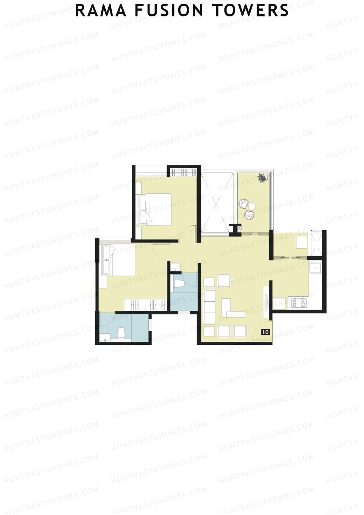 Rama Fusion Towers Tower F Unit 5 Floor Plan