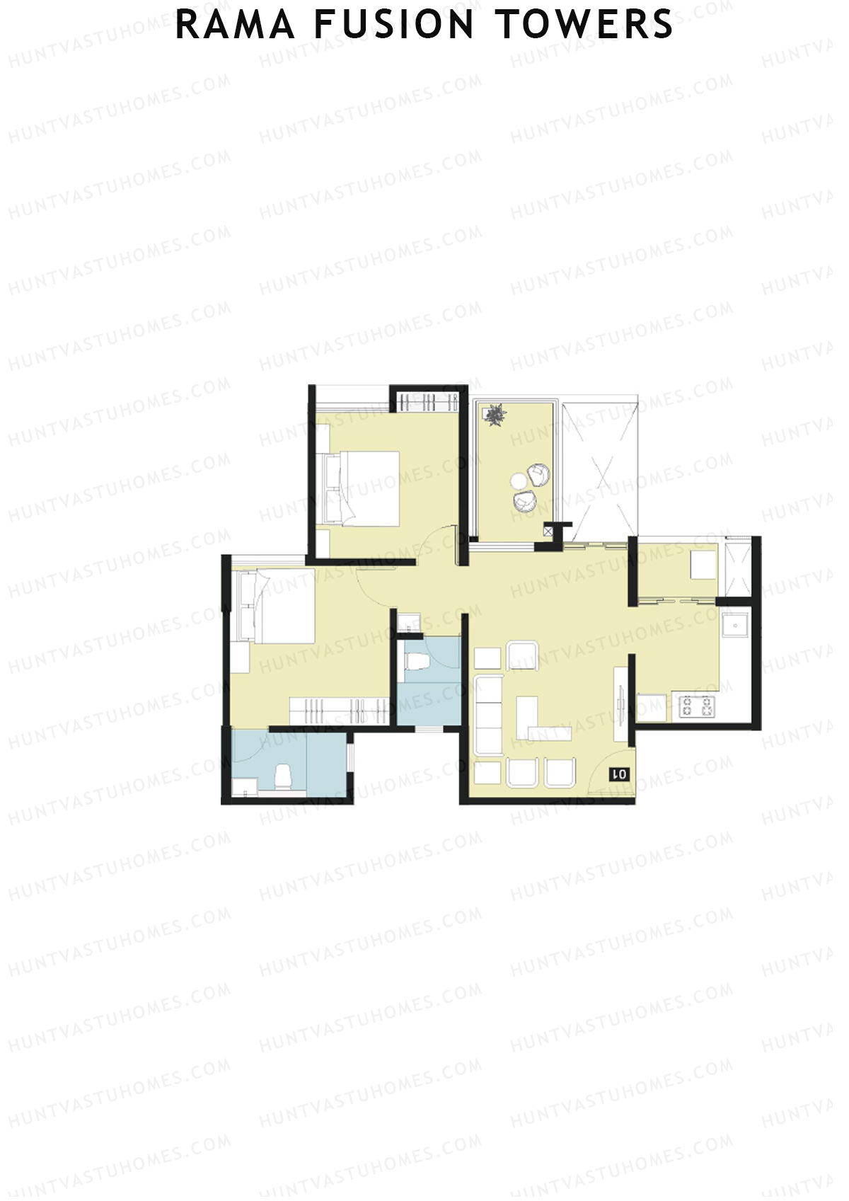 Rama Fusion Towers Tower F Unit 5 Floor Plan