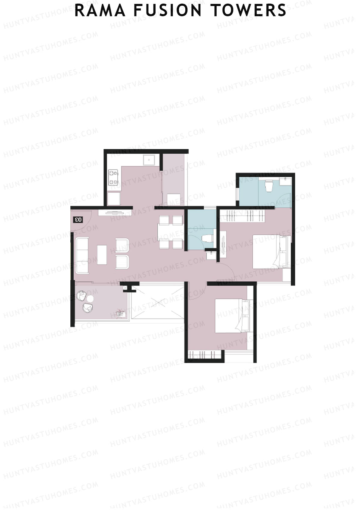 Rama Fusion Towers Tower F Unit 7 Floor Plan