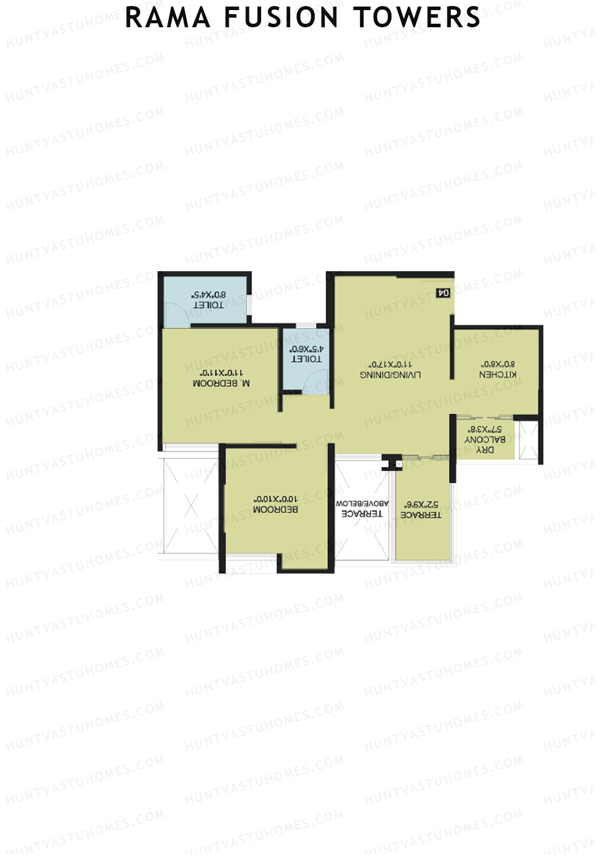 Rama Fusion Towers Tower F Unit 8 Floor Plan