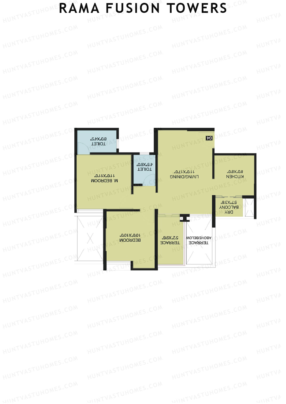 Rama Fusion Towers Tower F Unit 8 Floor Plan