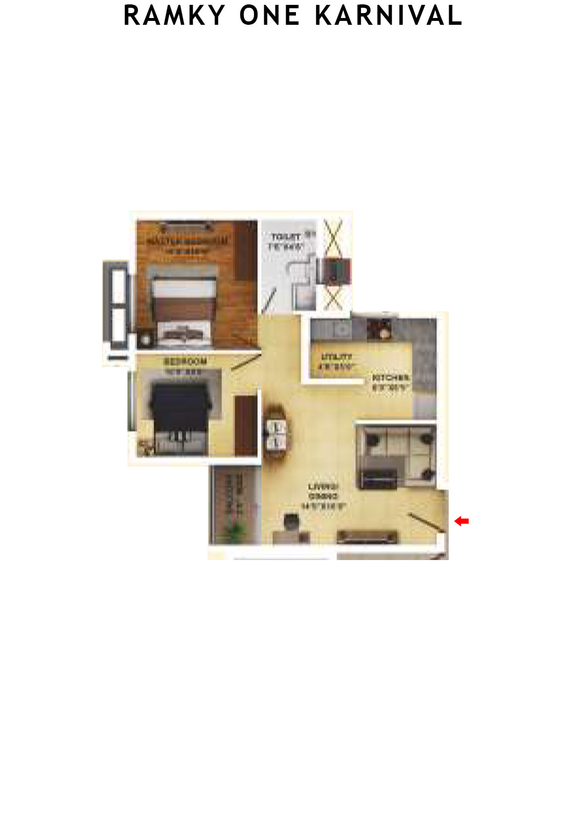 Ramky One Karnival Block A Wing A Unit 1 (Type 9) Floor Plan