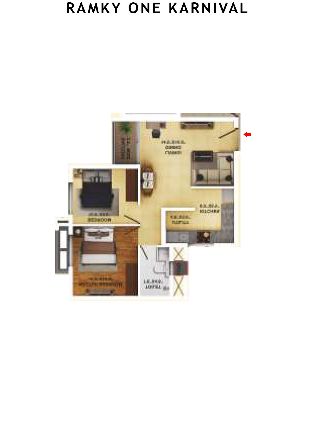 Ramky One Karnival Block A Wing A Unit 4 (Type 9) Floor Plan