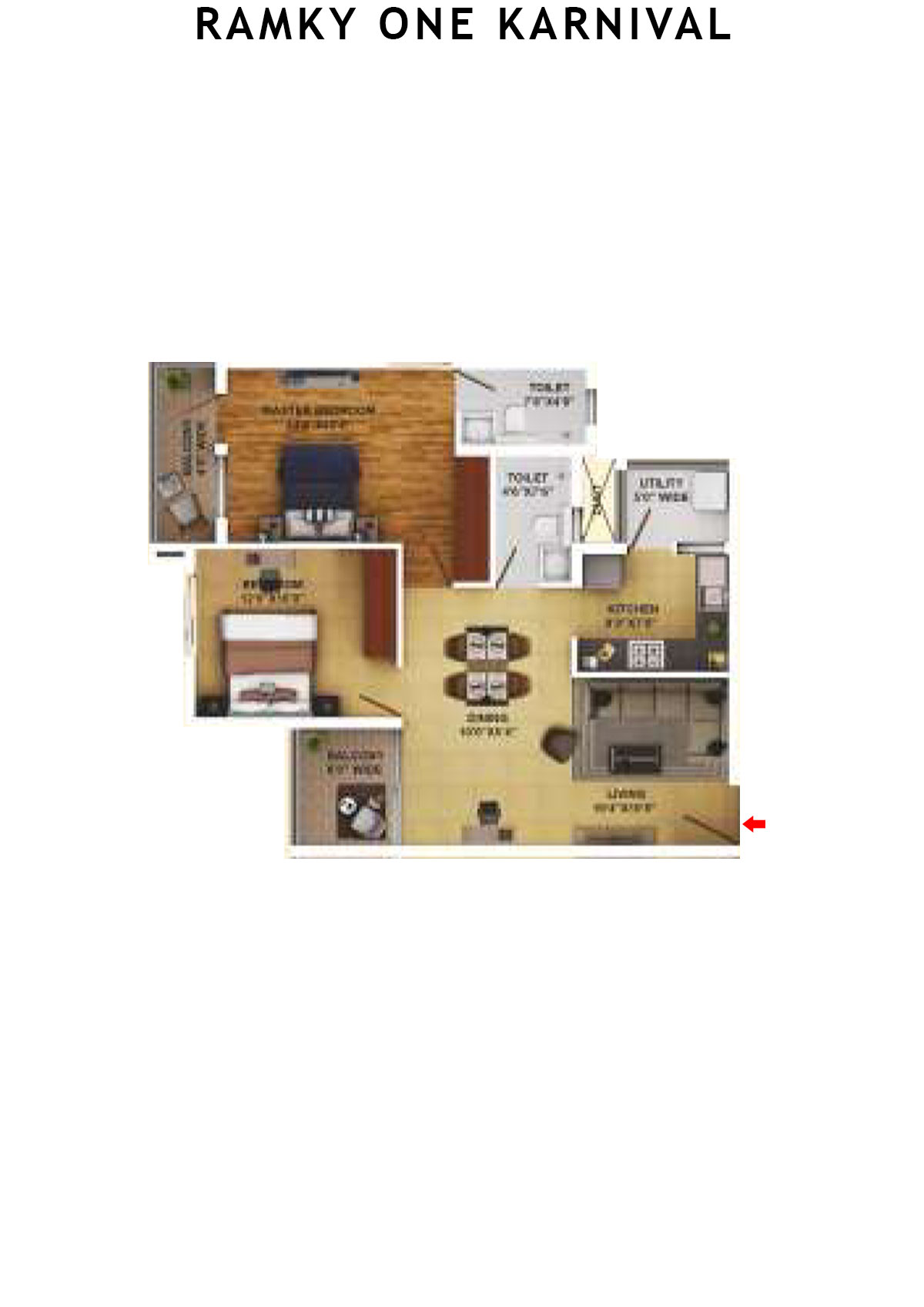 Ramky One Karnival Block A Wing B Unit 2 (Type 7A) Floor Plan