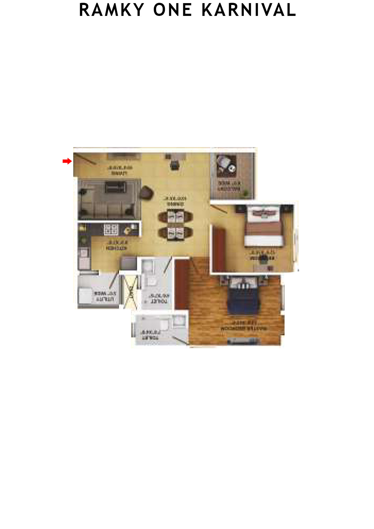 Ramky One Karnival Block A Wing B Unit 5 (Type 8) Floor Plan