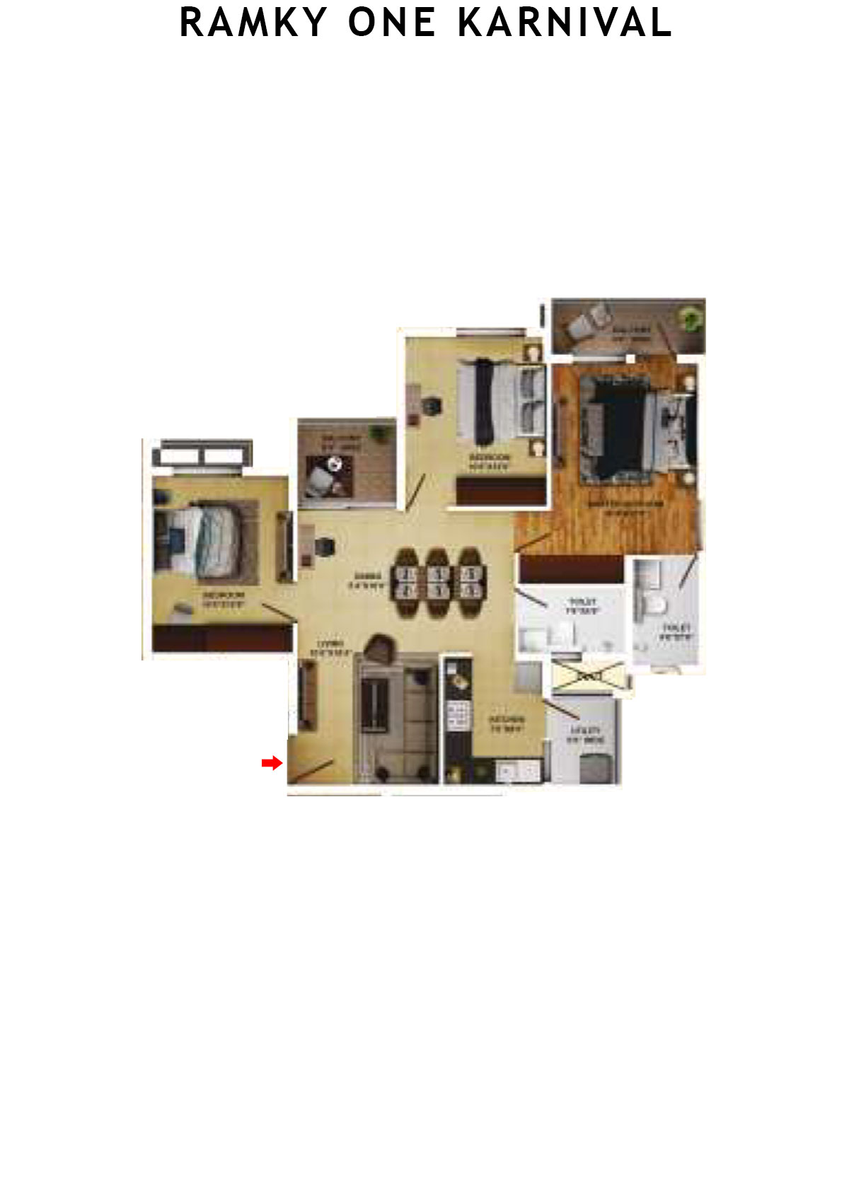 Ramky One Karnival Block A Wing C Unit 1 (Type 4A) Floor Plan