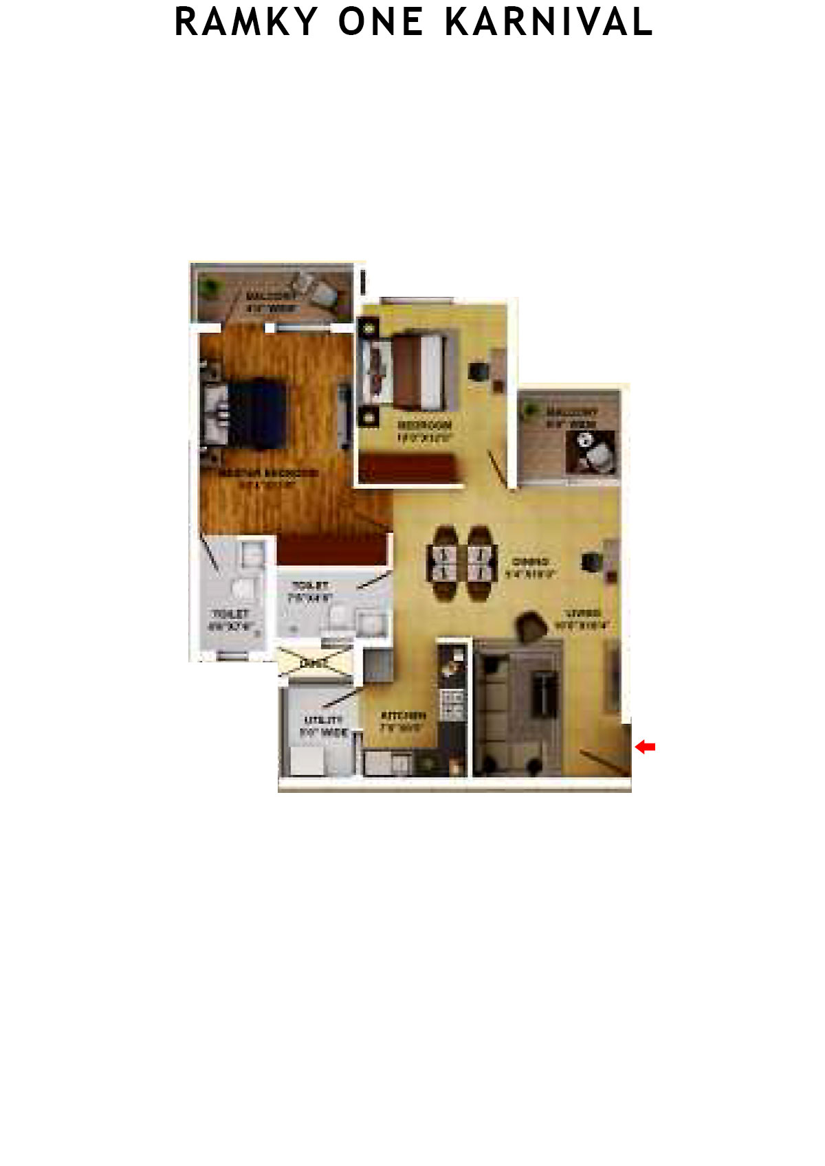 Ramky One Karnival Block A Wing C Unit 3 (Type 7A) Floor Plan