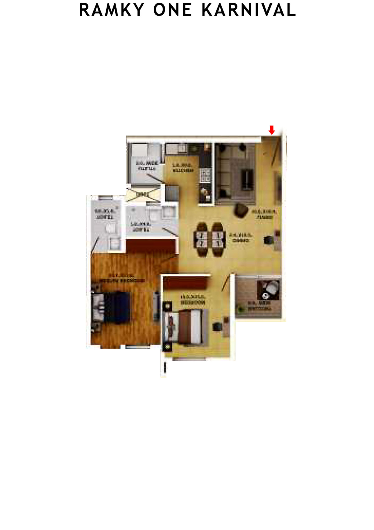 Ramky One Karnival Block A Wing C Unit 4 (Type 7) Floor Plan