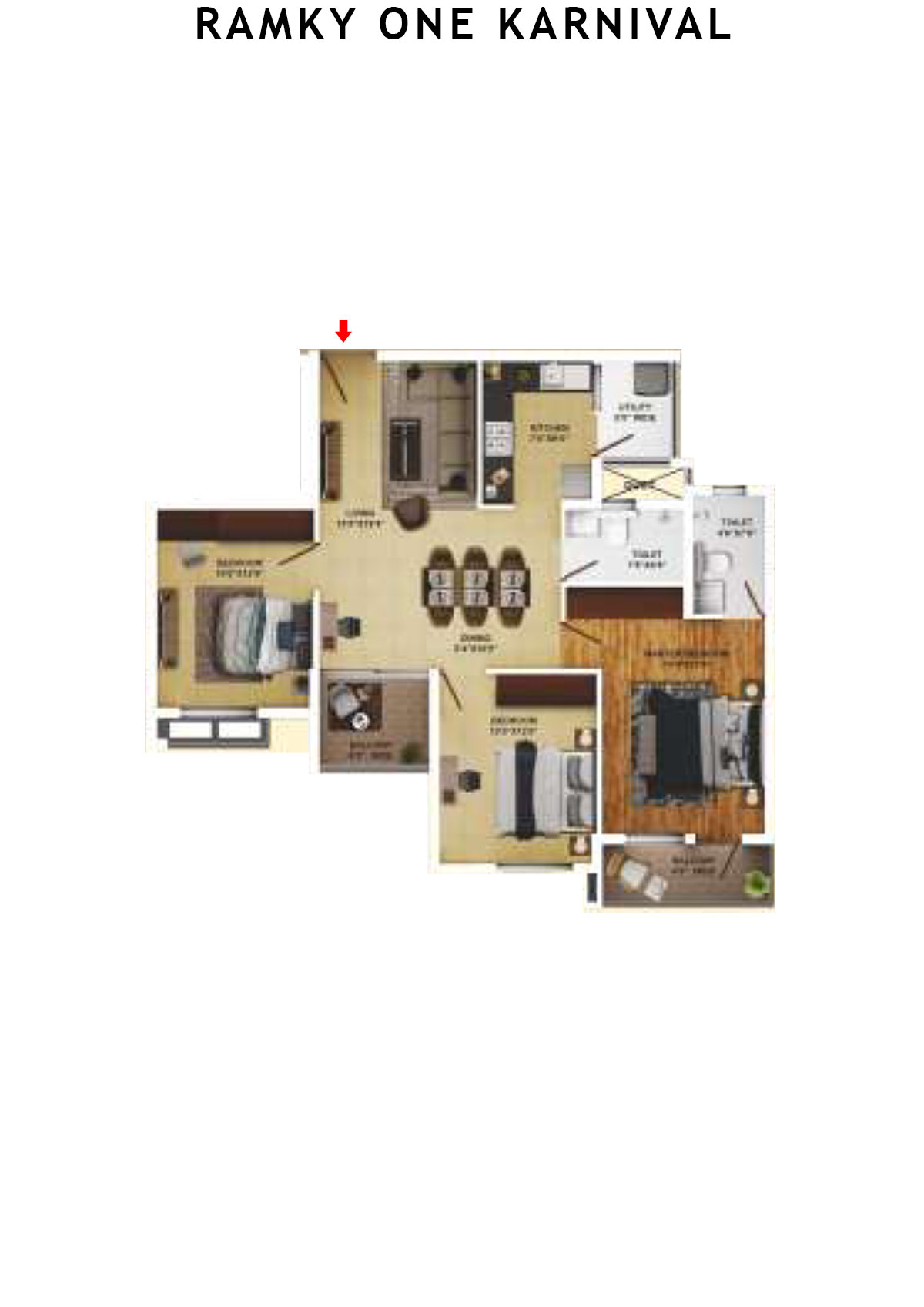 Ramky One Karnival Block A Wing C Unit 5 (Type 4A) Floor Plan
