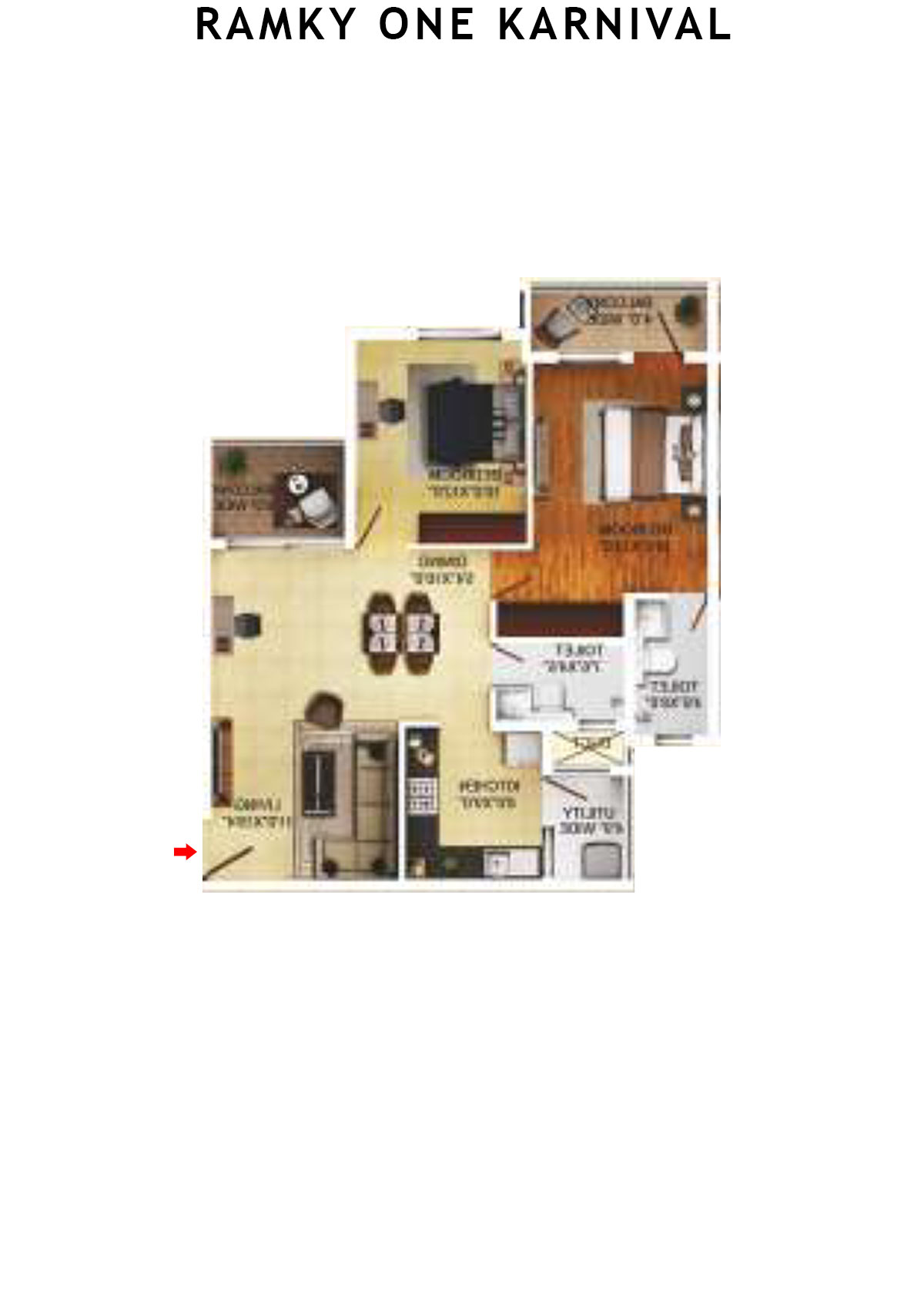 Ramky One Karnival Block B Wing D Unit 3 (Type 6A) Floor Plan
