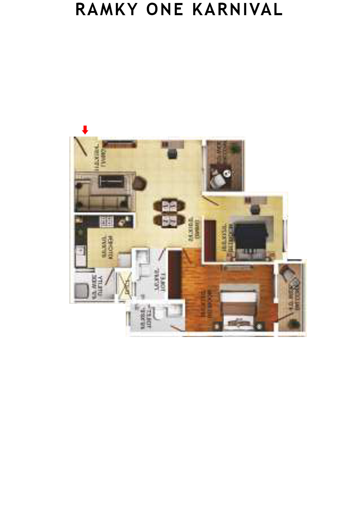 Ramky One Karnival Block B Wing F Unit 1 (Type 6A) Floor Plan