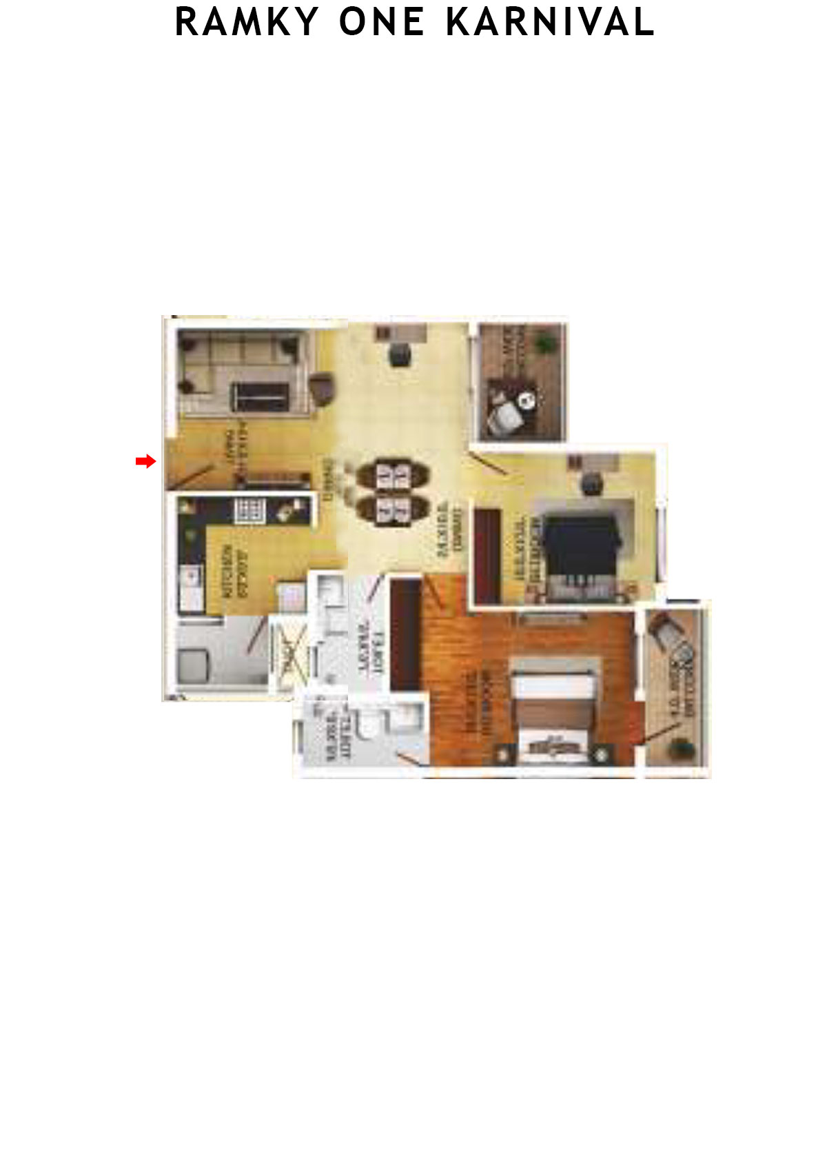 Ramky One Karnival Block B Wing F Unit 3 (Type 6A) Floor Plan