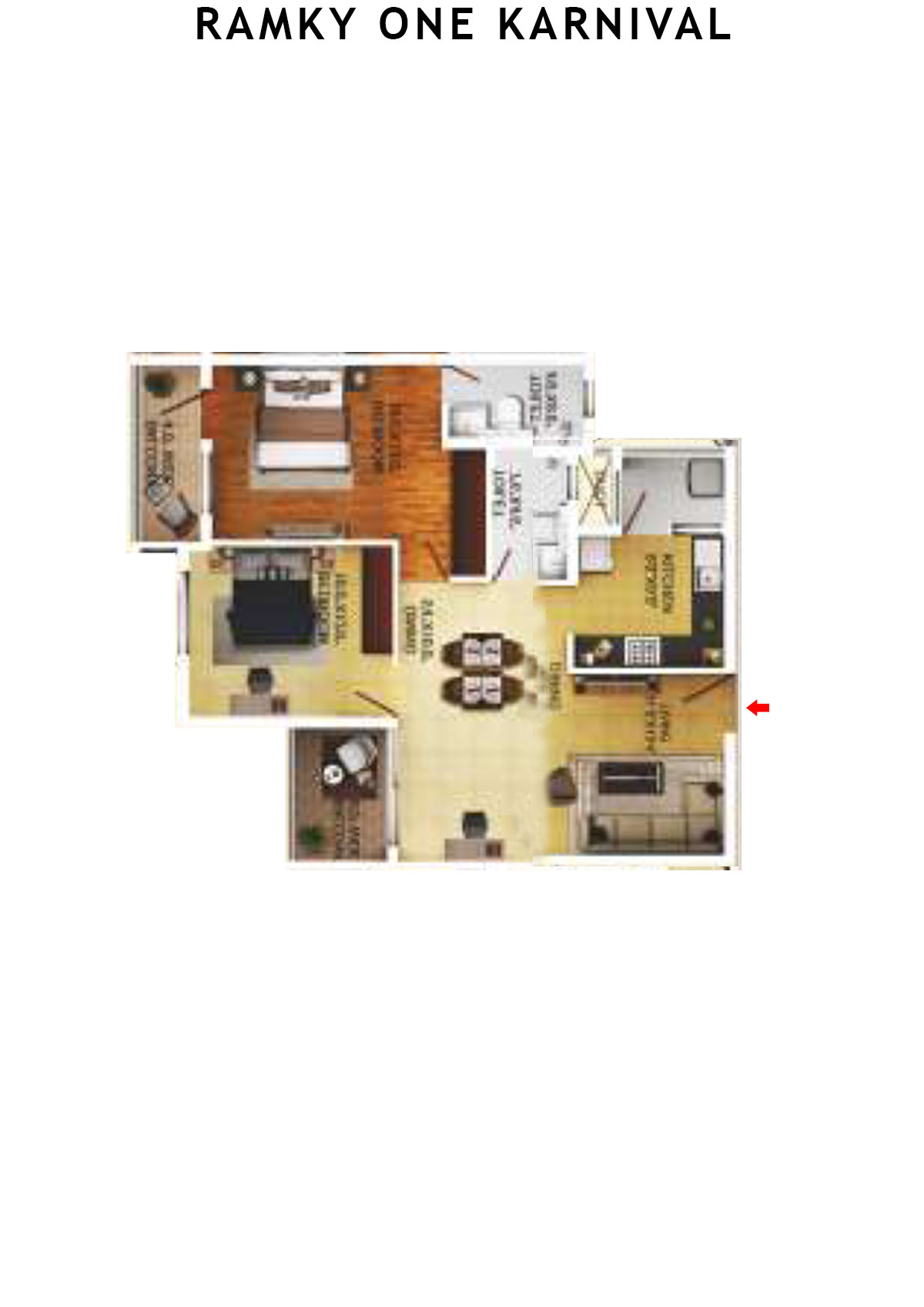 Ramky One Karnival Block B Wing F Unit 4 (Type 6A) Floor Plan