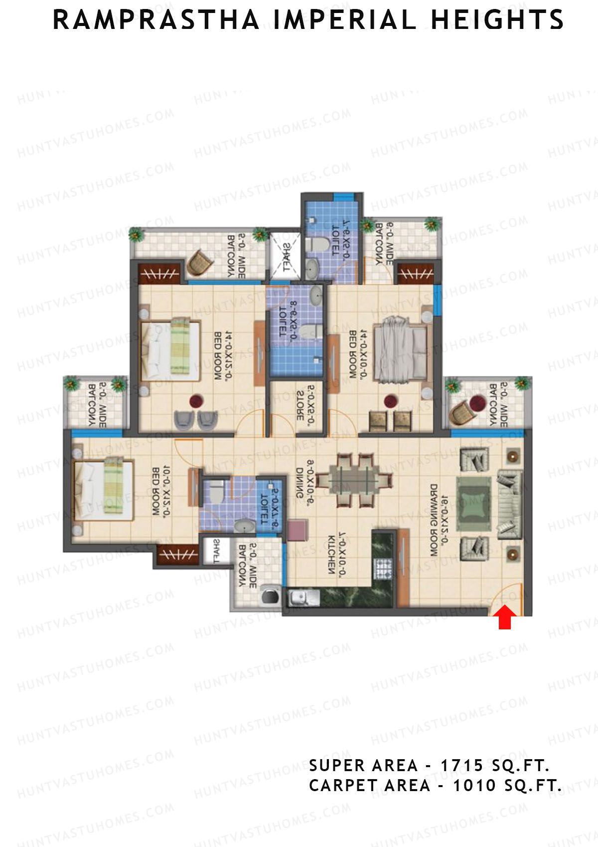 Ramprastha Imperial Heights Tower A Unit 3 Floor Plan