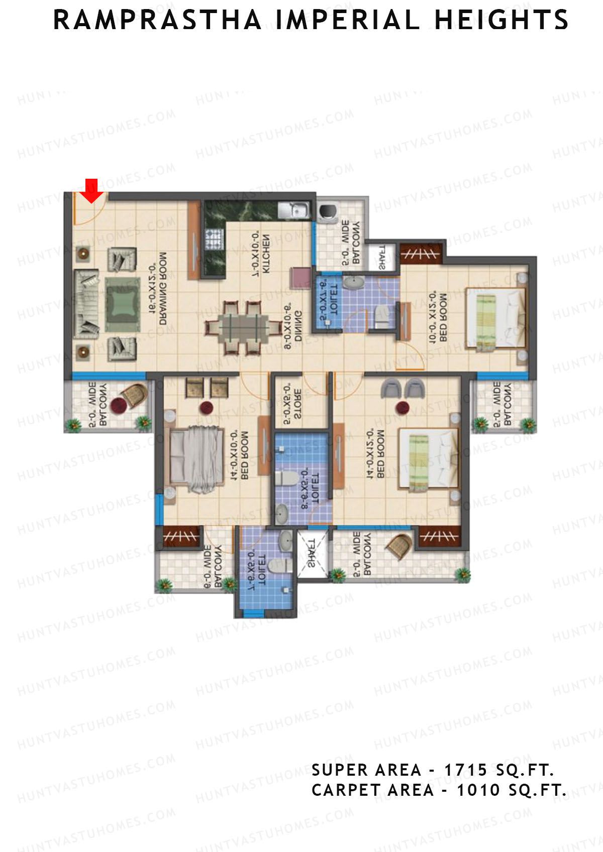 Ramprastha Imperial Heights Tower B Unit 1 Floor Plan