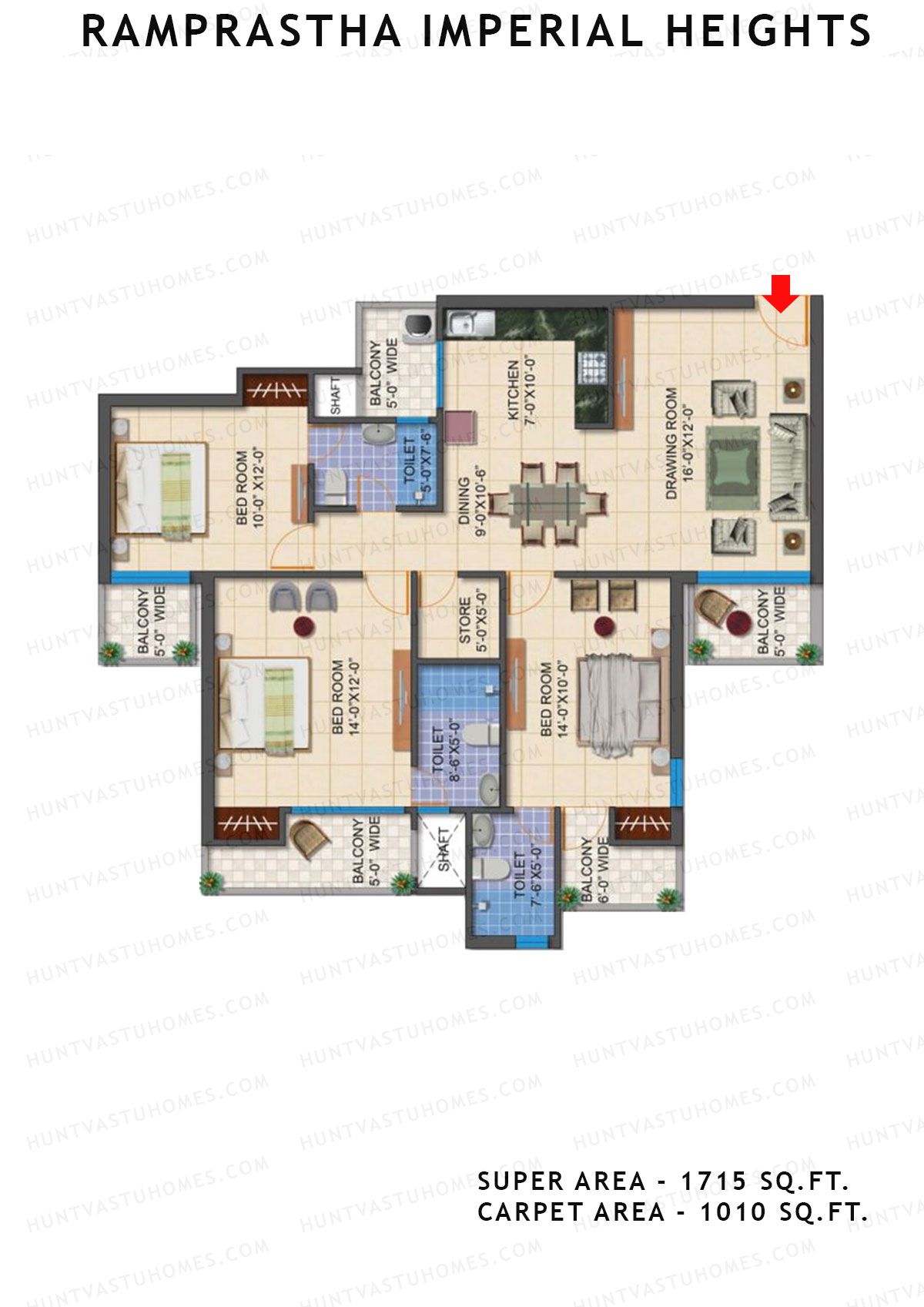 Ramprastha Imperial Heights Tower B Unit 2 Floor Plan