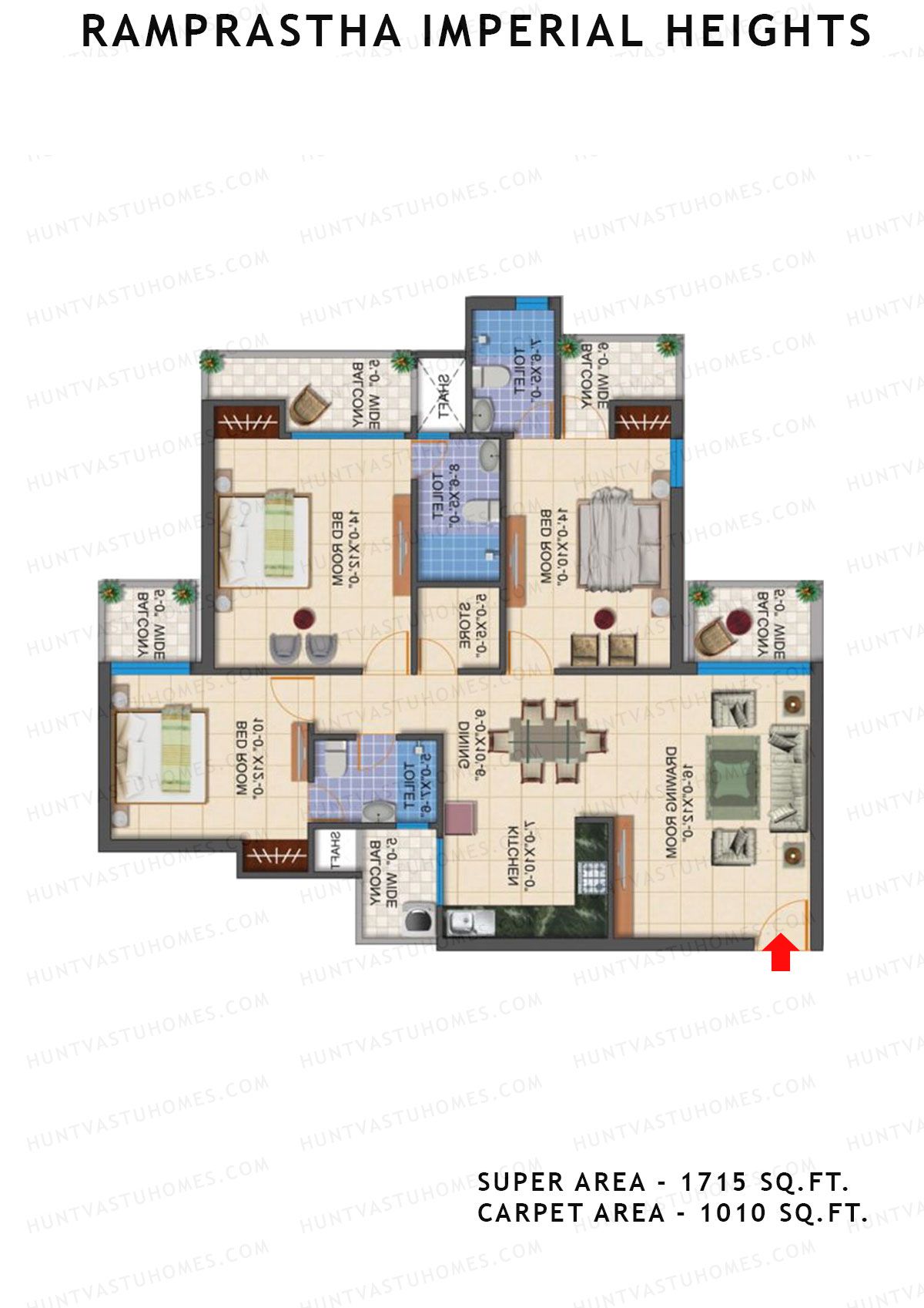 Ramprastha Imperial Heights Tower B Unit 3 Floor Plan