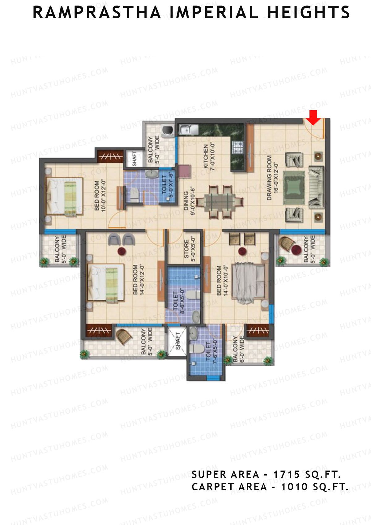 Ramprastha Imperial Heights Tower D Unit 3 Floor Plan