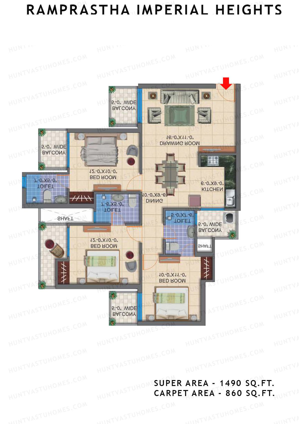 Ramprastha Imperial Heights Tower F Unit 6 Floor Plan
