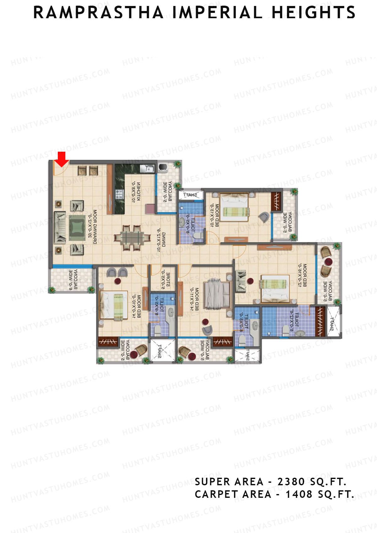 Ramprastha Imperial Heights Tower A Unit 1 Floor Plan