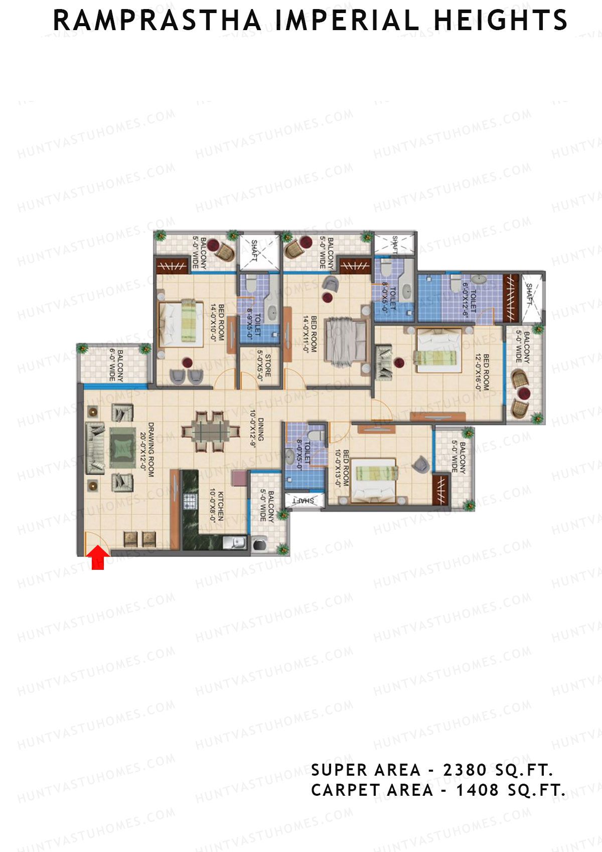 Ramprastha Imperial Heights Tower A Unit 4 Floor Plan