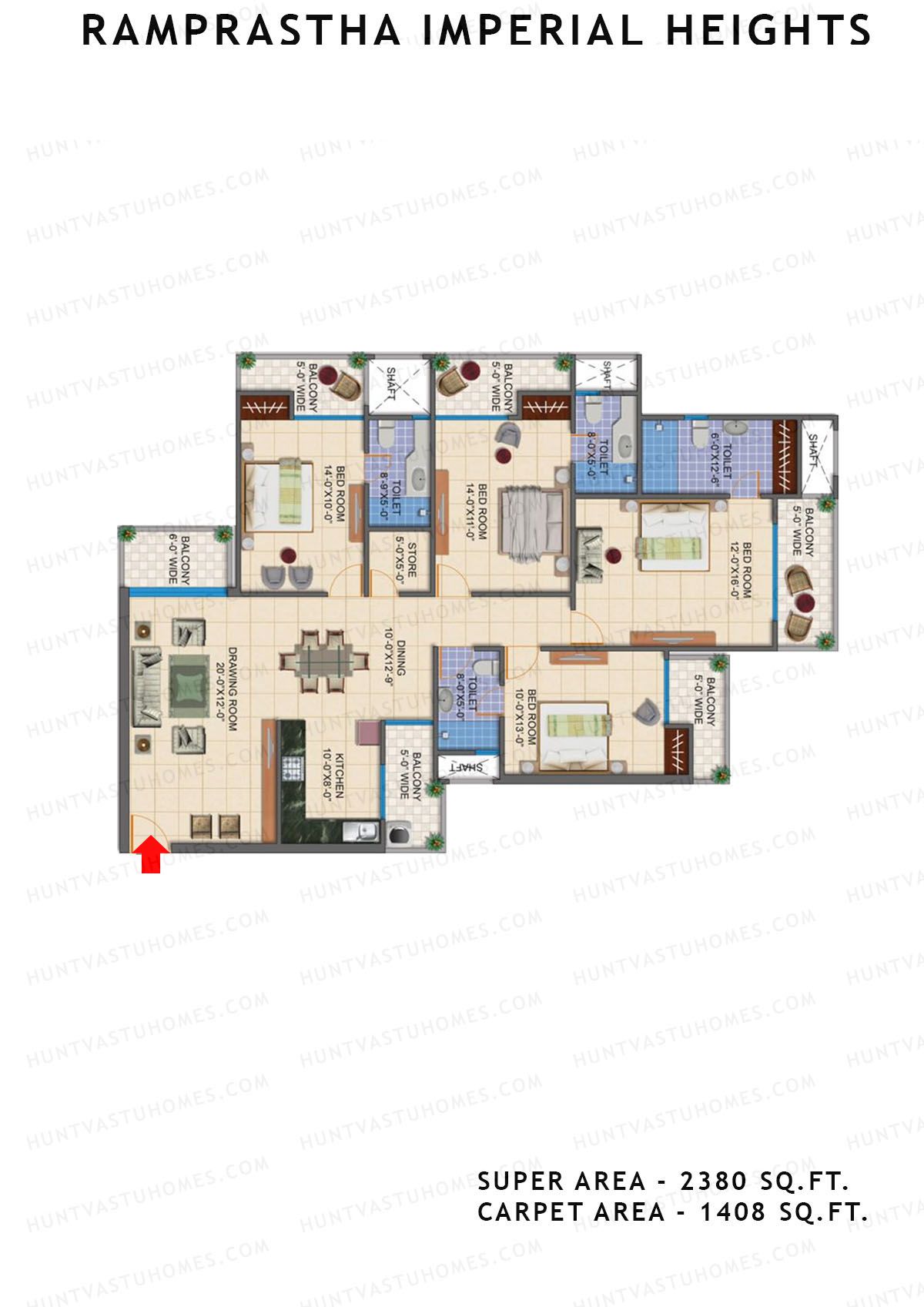 Ramprastha Imperial Heights Tower D Unit 1 Floor Plan