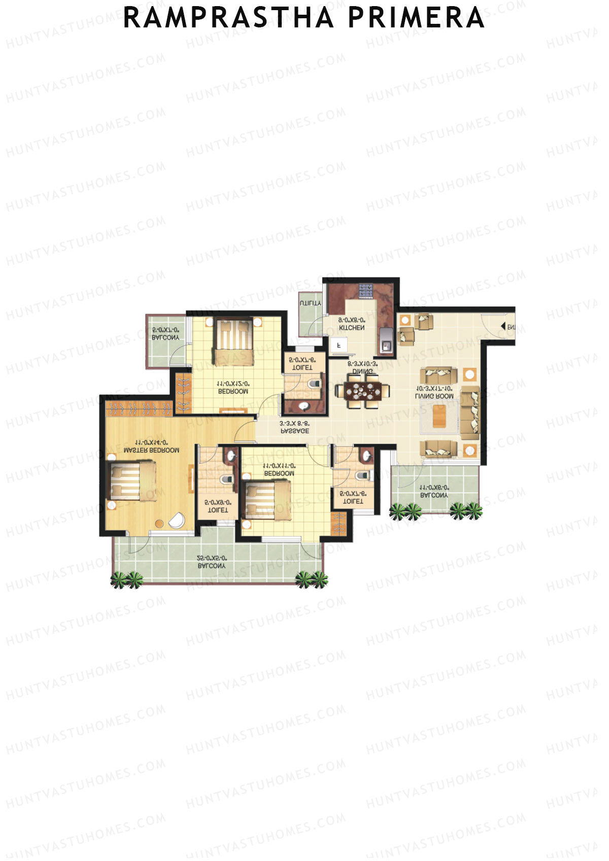 Ramprastha Primera Tower A Unit 1 Floor Plan