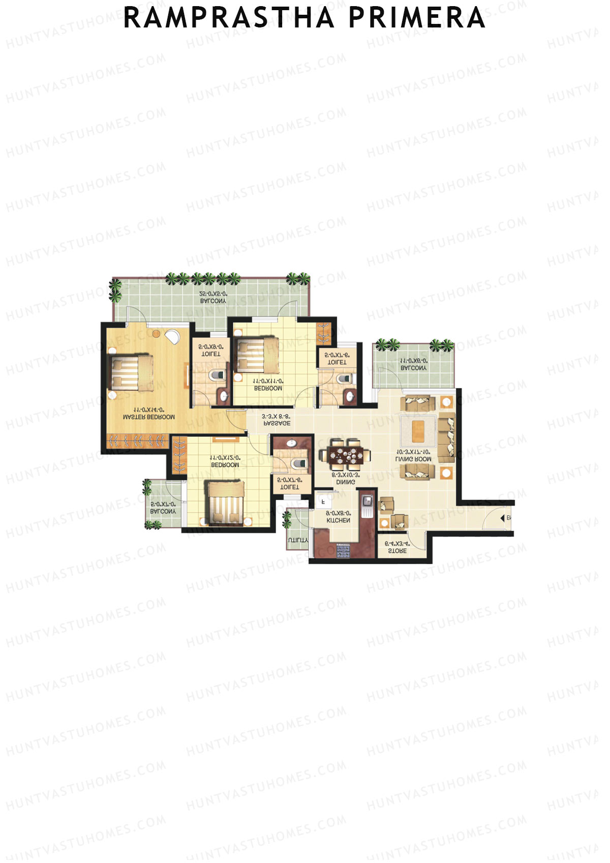 Ramprastha Primera Tower A Unit 2 Floor Plan