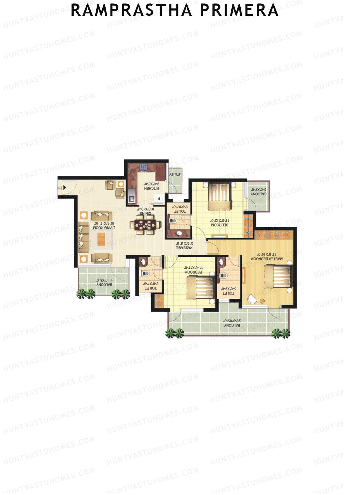 Ramprastha Primera Tower A Unit 4 Floor Plan
