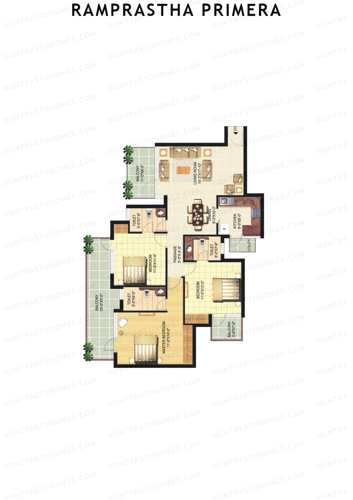 Ramprastha Primera Tower C Unit 2 Floor Plan