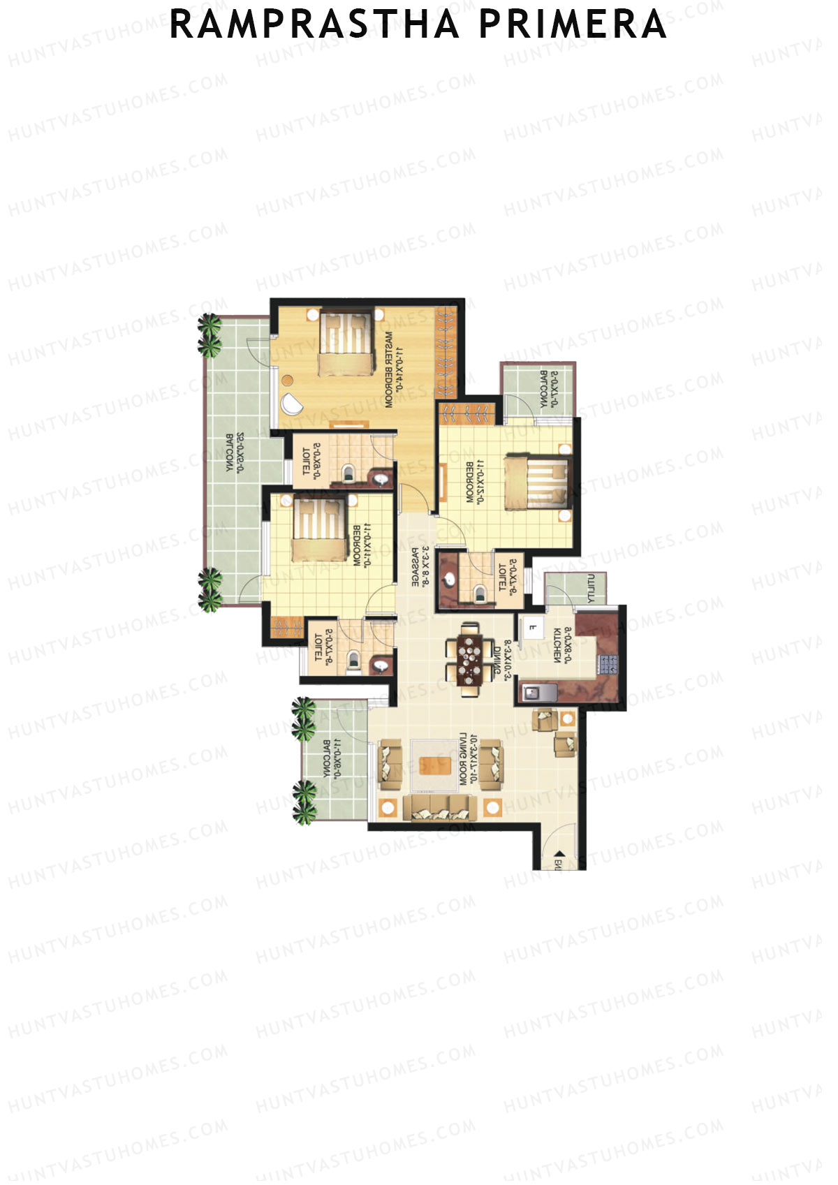 Ramprastha Primera Tower C Unit 3 Floor Plan