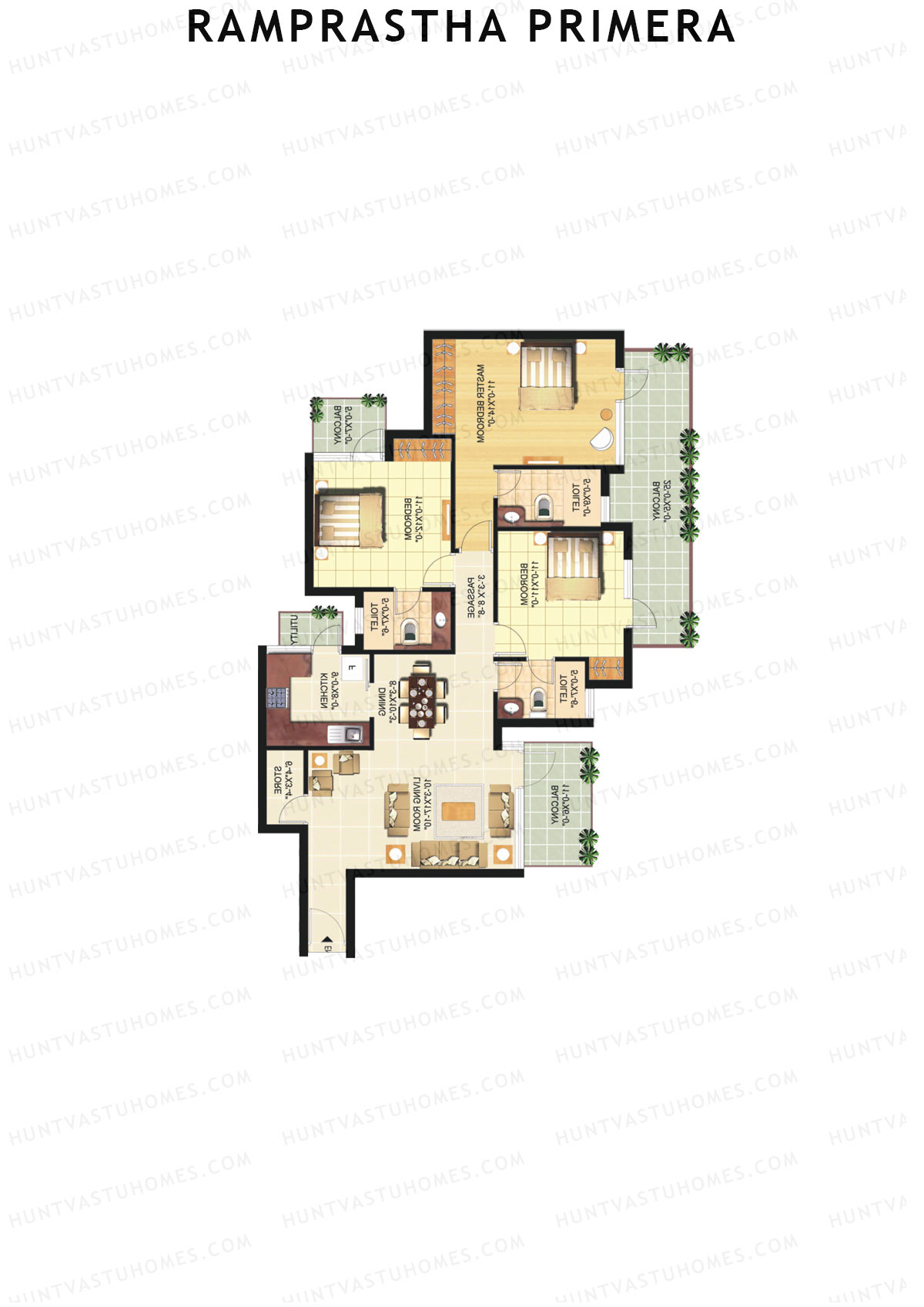 Ramprastha Primera Tower C Unit 4 Floor Plan
